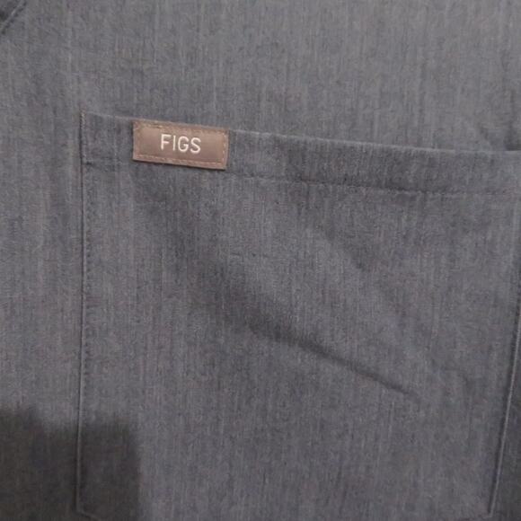 FIGS Womens Sz M Blue Gray Catarina One Pocket Scrub V Neckline Top - Picture 4 of 6